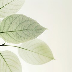 Obraz premium Green leaf isolated on white background with clipping path. Top view.