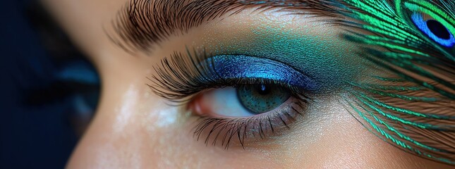 Peacock Feather Eye Makeup