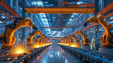 Obraz premium The Future of Industry: A High-Tech Manufacturing Revolution .