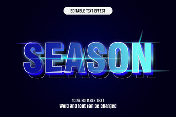 Season editable text effect 3d emboss neon