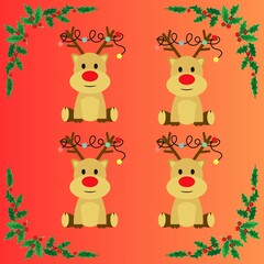 The background is framed with sprigs of holly with red berries, adding to the holiday cheer.