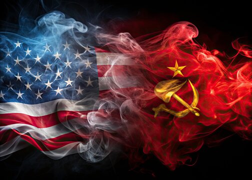 Cold War Abstract: USA vs Communism - Smoky Flag Long Exposure Photography
