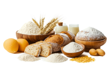 real raw flour isolate on white