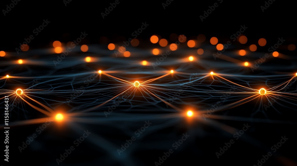 Aufkleber A digital representation of interconnected nodes and pathways, symbolizing networks and data flow.