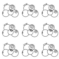 Blueberry in white bckground for coloring 