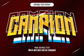 Champion text effect 3d emboss mode rent