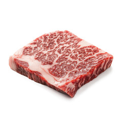 real raw a beef steak A5 isolate on white