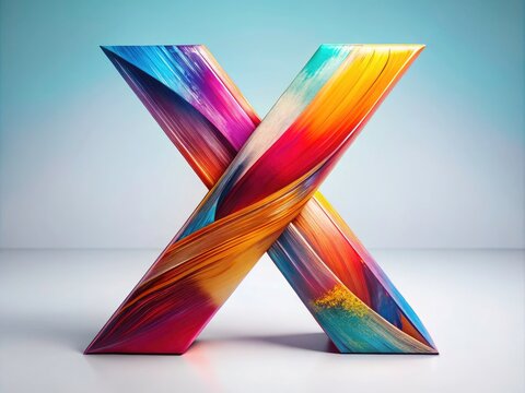 Modern 3D X Letter Design, Brush Stroke Alphabet, Abstract X Initial, Stylish X Logo, Creative X Typography