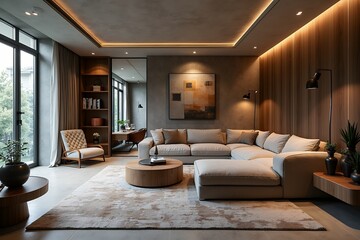 Modern Living Room with Cozy Sofa and Natural Light