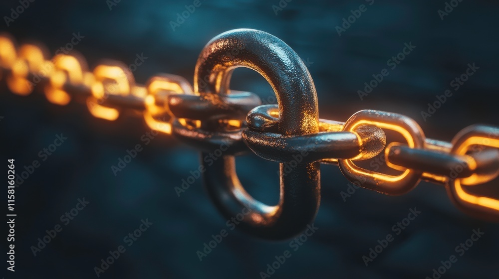 Poster 3d soft light clean security chain background