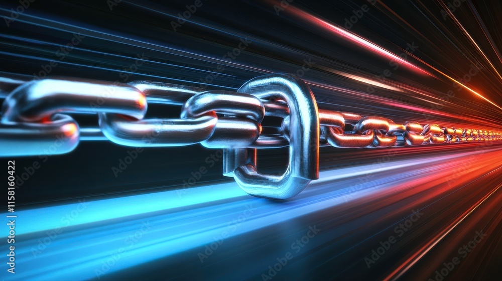 Poster abstract 3d chain with soft light effects