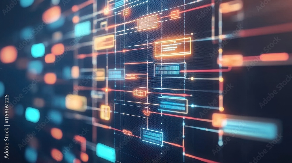 Aufkleber abstract data flow visualization in high contrast