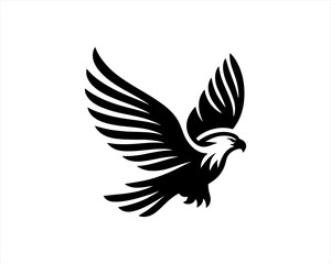 American Eagle logo design vector template. Black and white silhouette eagle vector illustration.