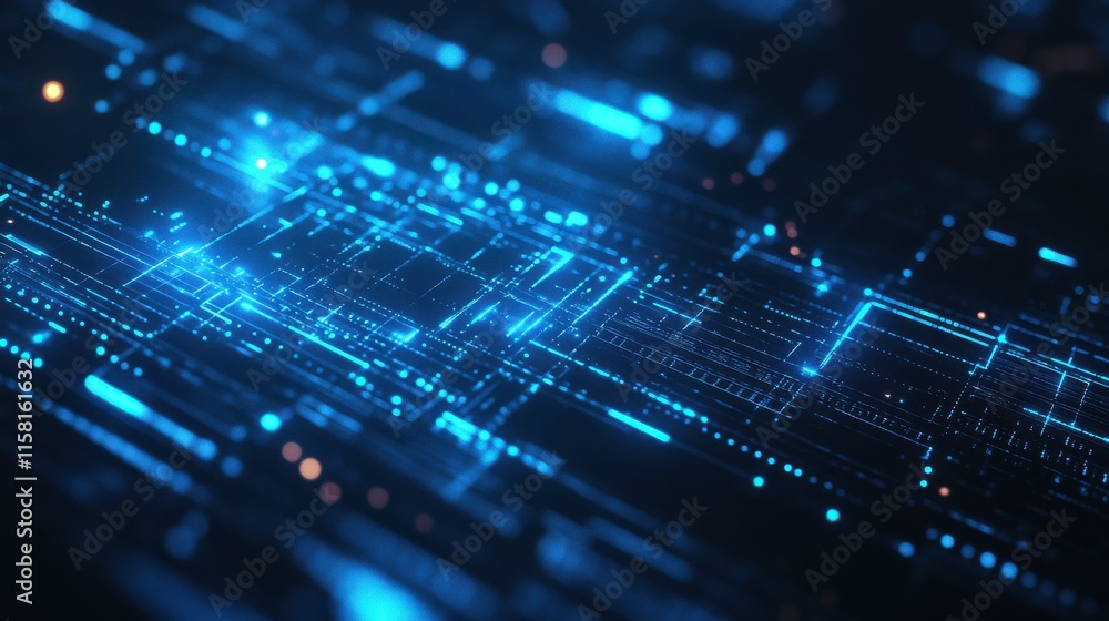 Poster abstract digital interface with high contrast elements