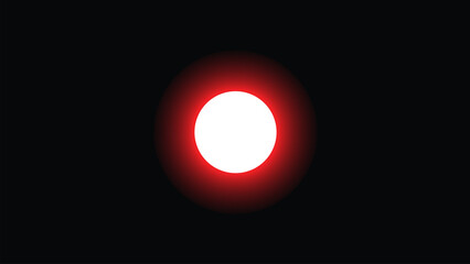 Sun icons. Sun vector icon in red color isolated on black background.