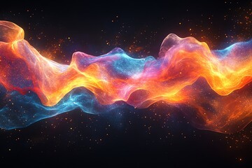 Obraz premium A vibrant cosmic wave of colors, evoking a sense of movement and energy in space.