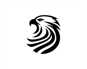 Eagle Logo Design Vector Template. Black and white silhouette eagle vector illustration.