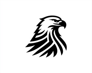 Eagle Logo Design Vector Template. Black and white silhouette eagle vector illustration.