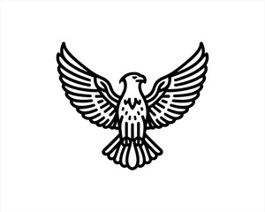 Obraz premium Eagle Logo Design Vector Template. Black and white silhouette eagle vector illustration.