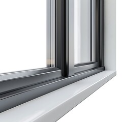 Obraz premium White plastic window on white background. Computer digital drawing.