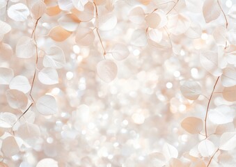 Elegant Botanical Background with Delicate Leaves and Soft Bokeh Effect