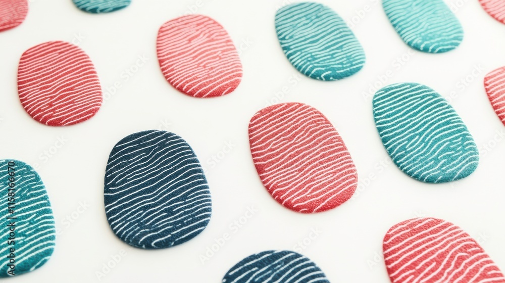 Poster creative composition of colorful fingerprint patterns