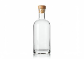 "Elegant Simplicity: Clear Glass Bottle with Wooden Cork"
