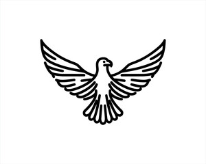 Eagle Logo Design Vector Template. Black and white silhouette eagle vector illustration.