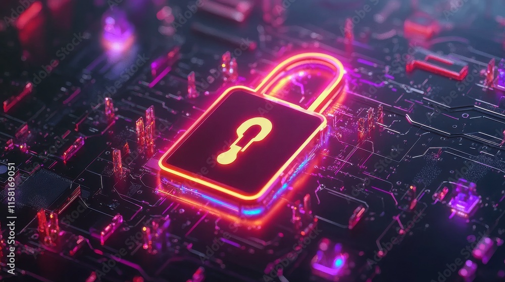 Aufkleber dynamic high contrast cybersecurity concept image