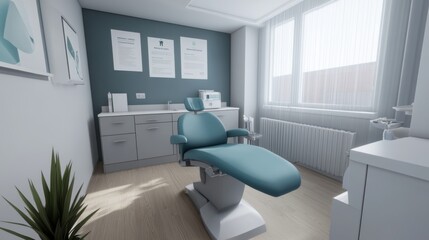 Empty pediatric clinic featuring vaccination posters, conveying a message of preparedness and public health awareness in a serene and hygienic environment.
