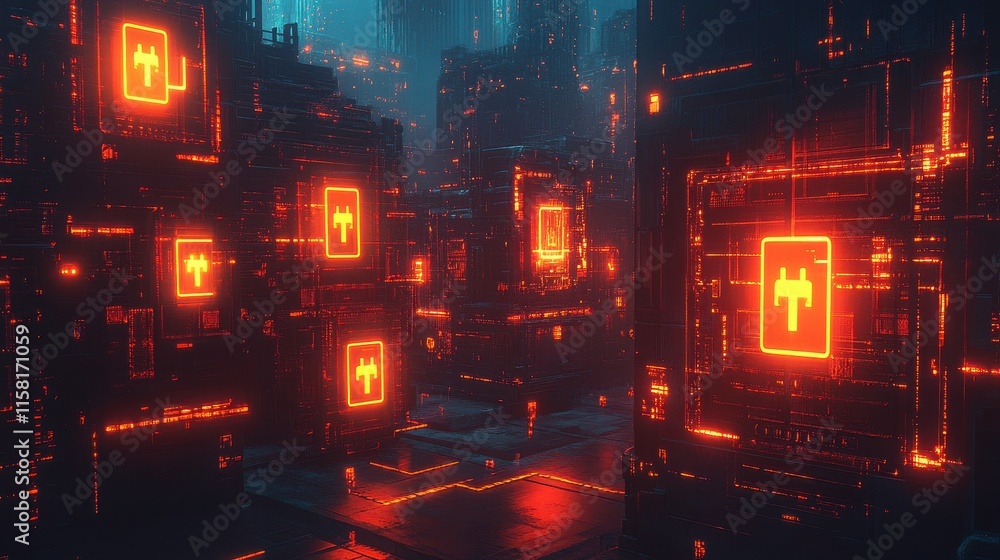 Aufkleber futuristic layered graphics with soft light background