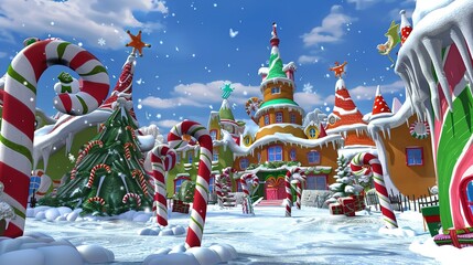 Whoville backdropCandy canes whoville fantasy