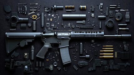 Rifle parts, wallpaper,  weapon technology for shooting with precision at long range.