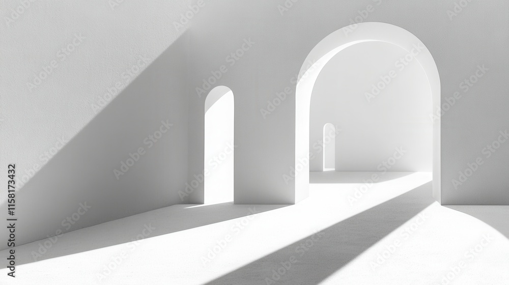 Poster minimalist architecture with bright light and shadows