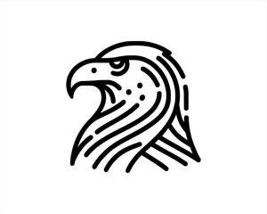 Eagle Logo Design Vector Template. Black and white silhouette eagle vector illustration.