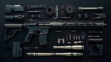 Rifle parts, wallpaper,  weapon technology for shooting with precision at long range.