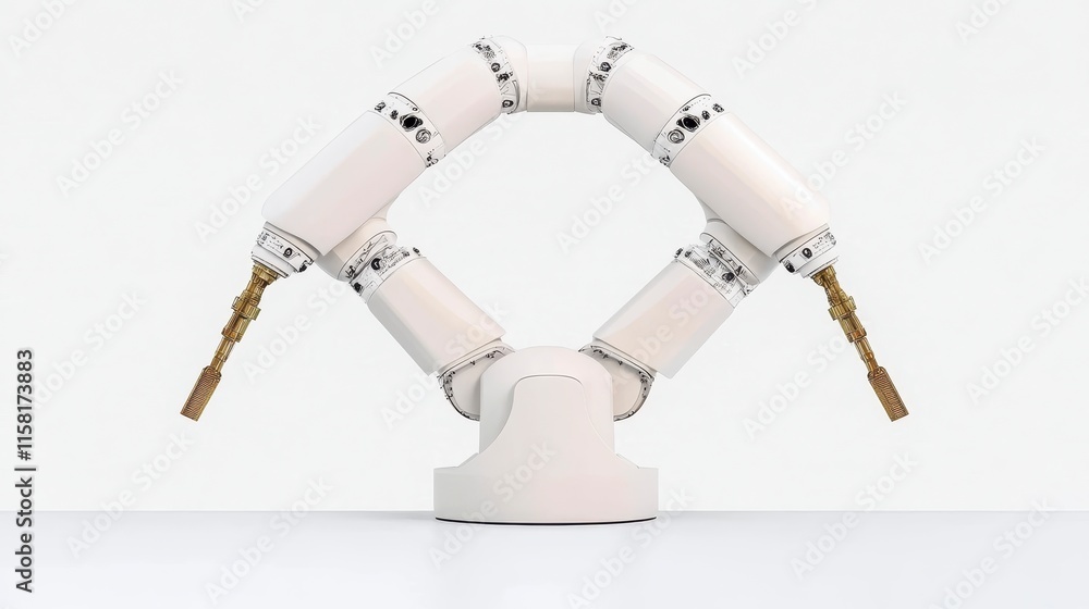 Poster a robotic arm with articulated joints, designed for precision tasks in automation and manufacturing,