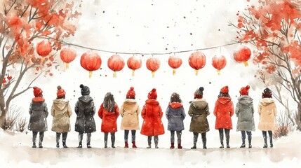 Celebrating chinese new year zodiac predictions china watercolor artwork festive background artistic perspective