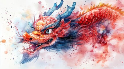 Celebrate chinese new year zodiac predictions in watercolor background