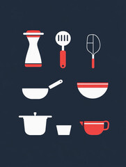 set of kitchen icons