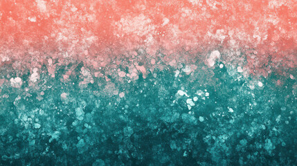 Obraz premium A gradient background texture with smooth transitions, vibrant teal blending into soft coral, shimmering metallic highlights