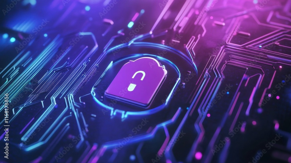 Poster secure cloud computing visuals with bright background