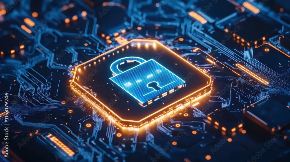 Aufkleber secure data flow with high contrast imagery