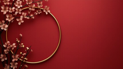 Elegant floral arrangement on a red background