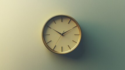 A minimalist wall clock with a simple design, indicating the passage of time.