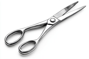 Fototapeta premium Sleek and Shiny Stainless Steel Scissors with a Smooth Finish Ideal for Office and Home Use, Perfect for Crafting, Cutting Paper, and Other Everyday Tasks