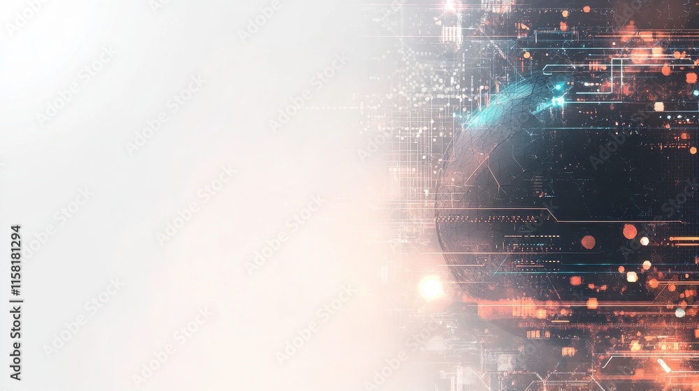 Aufkleber soft tech overlay with light background design