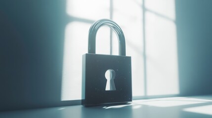 Soft Light Lock on White Background in 3D Style
