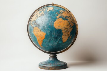 Vintage Globe with Colorful Map of Africa and Europe, Decorative Home Office Accessory, Antique Sphere for Travel Enthusiasts, Educational Tool for Geography Lessons
