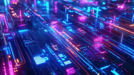 Fototapeta premium Abstract Circuit Design with Vibrant Colors